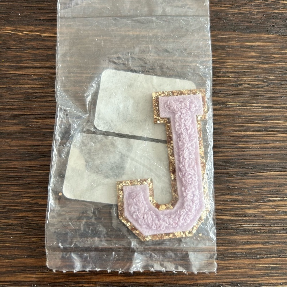 Stoney Clover Lane Lilac Glitter Varsity Letter J Patch